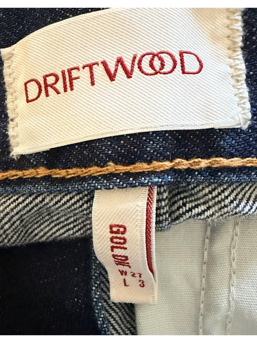 DRIFTWOOD Dark Blue Frayed Hem HR Goldie Denim Shorts - Picture 3 of 5